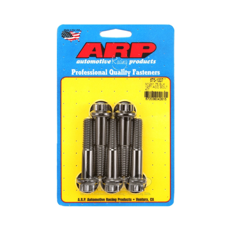 Set de șuruburi și piulițe universale ARP M12 x 1,75 – Oxid negru, 12 capete, x5 - ARP-675-1007 - 675-1007 - 3666618197050